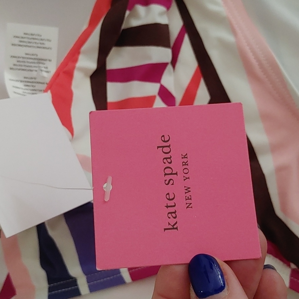 Kate Spade Geobrella 2 PC Multicolor High Waisted Swimsuit Size L - Picture 11 of 12